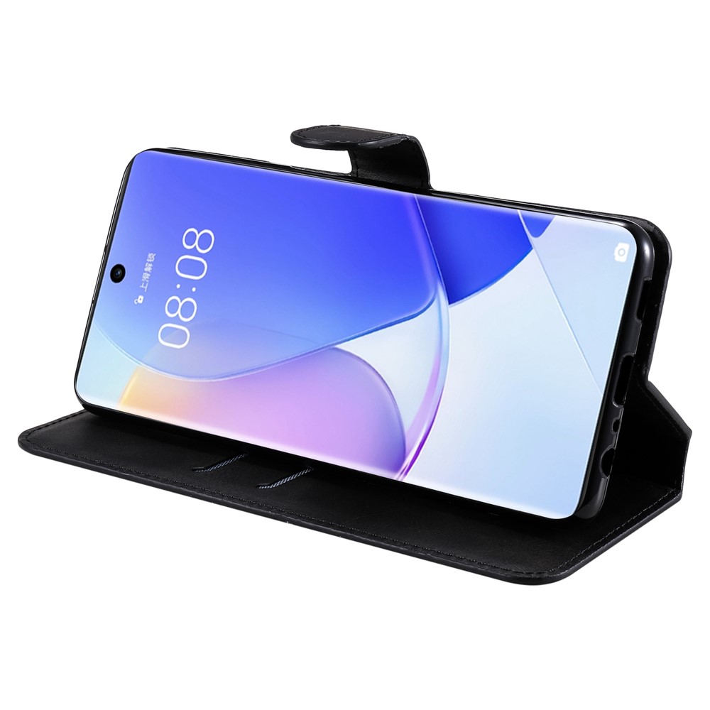 Impact-resistant Wallet Stand PU Leather + TPU Magnetic Clasp Phone Cover Case for Huawei nova 9/Honor 50 - Black-5
