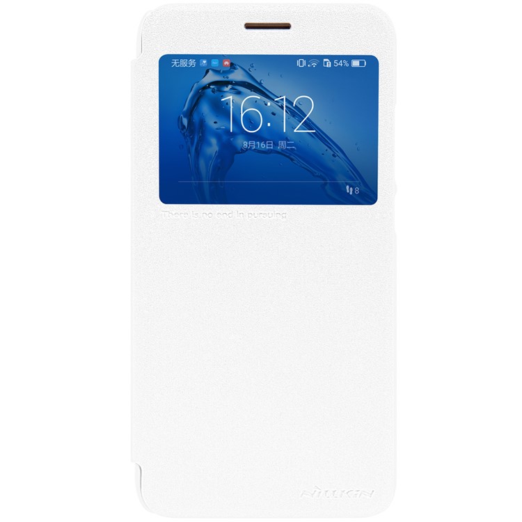 NILLKIN Sparkle Series Smart View Leather Cover for Huawei nova plus/ G9 Plus/ Maimang 5 - White-1