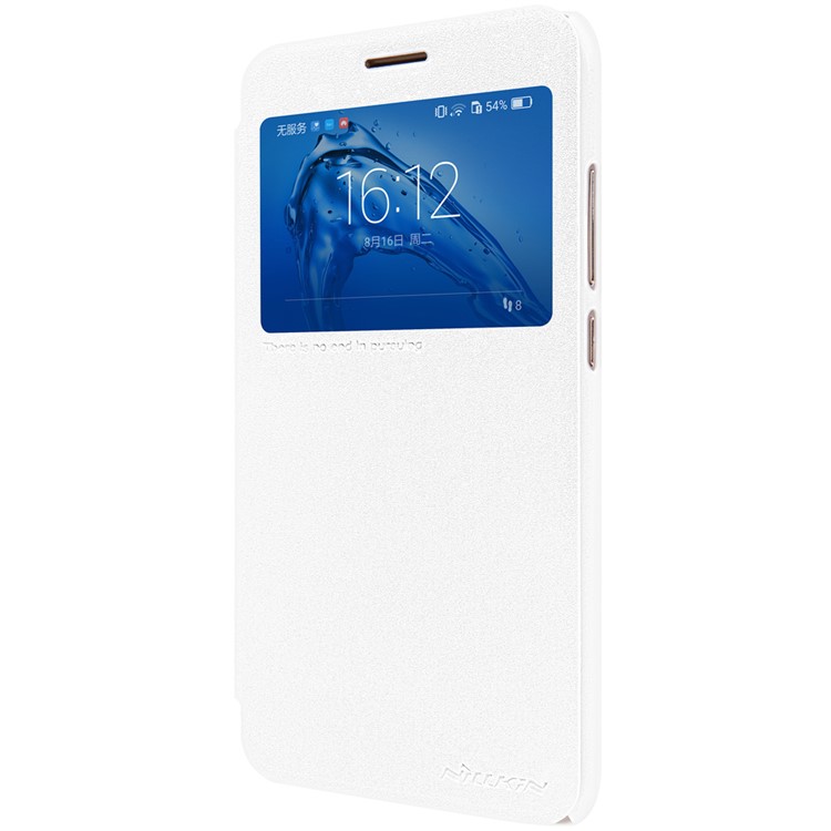 NILLKIN Sparkle Series Smart View Leather Cover for Huawei nova plus/ G9 Plus/ Maimang 5 - White-3