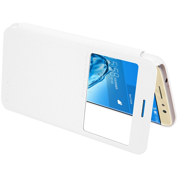 NILLKIN Sparkle Series Smart View Leather Cover for Huawei nova plus/ G9 Plus/ Maimang 5 - White-6