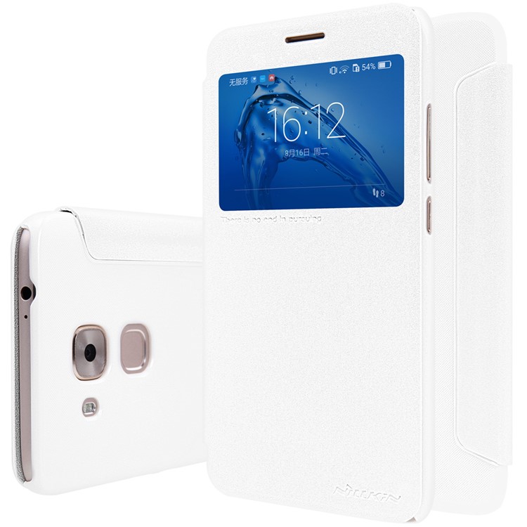 NILLKIN Sparkle Series Smart View Leather Cover for Huawei nova plus/ G9 Plus/ Maimang 5 - White-7