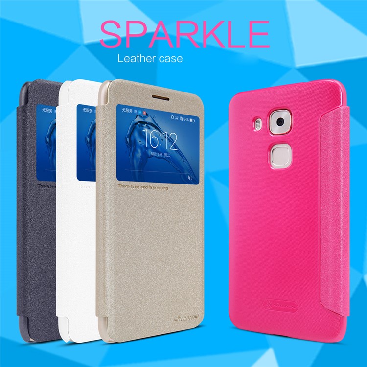NILLKIN Sparkle Series Smart View Leather Cover for Huawei nova plus/ G9 Plus/ Maimang 5 - White-8