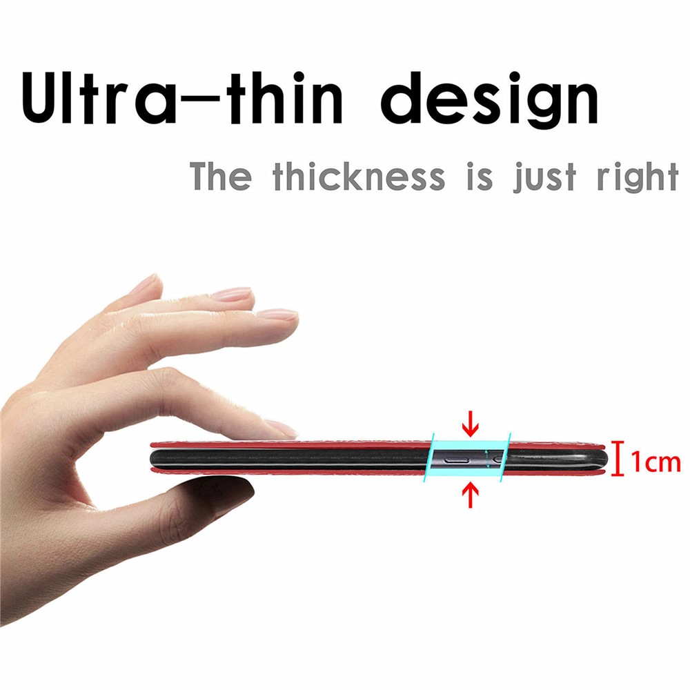 Mandala Pattern Imprinted PU Leather Flip Cover Wallet Stand Auto Closing Magnetic Case for Huawei nova 8i - Red-7