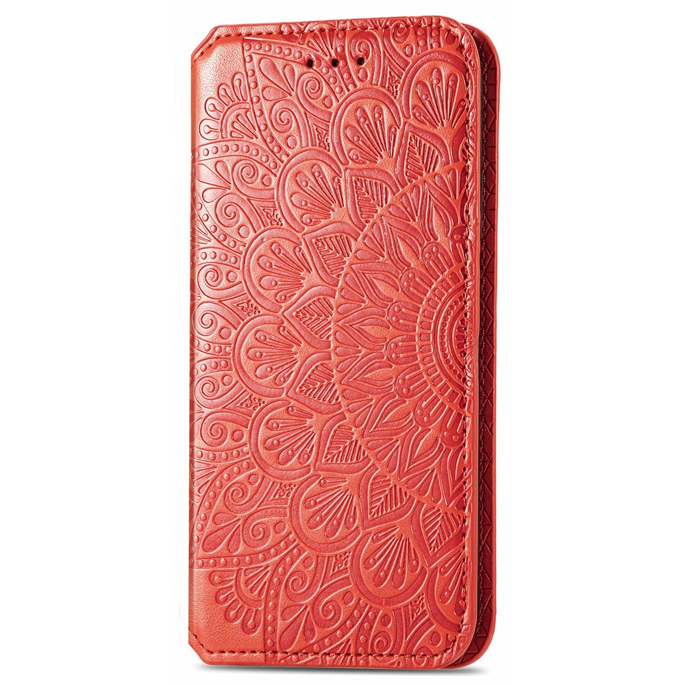 Mandala Pattern Imprinted PU Leather Flip Cover Wallet Stand Auto Closing Magnetic Case for Huawei nova 8i - Red-8