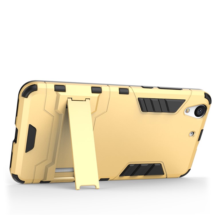 Solid PC + TPU Hybrid Cover Case with Kickstand for Huawei Honor 5A - Gold-5