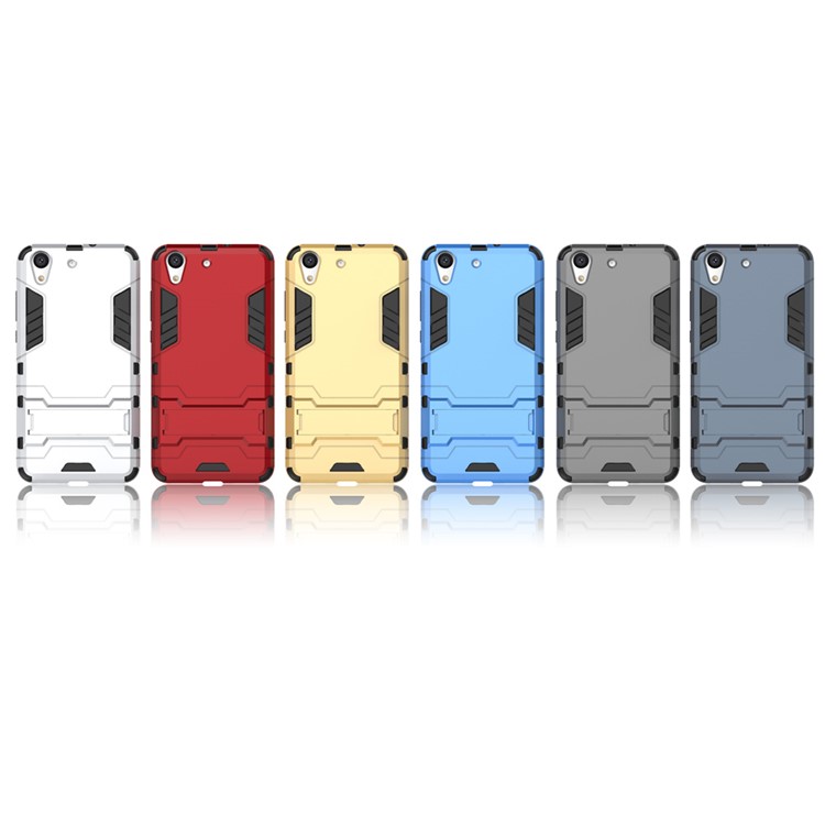 Solid PC + TPU Hybrid Cover Case with Kickstand for Huawei Honor 5A - Gold-8