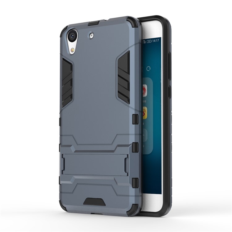 Solid PC + TPU Hybrid Cover with Kickstand for Huawei Honor 5A - Dark Blue-1