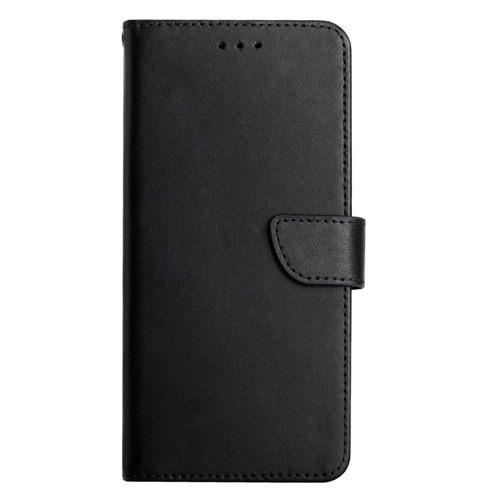 Anti-scratch Genuine Leather Nappa Texture Flip Phone Covering Phone Case Magnetic Closure Stand Wallet for Huawei nova 8i / Honor 50 Lite - Black-8