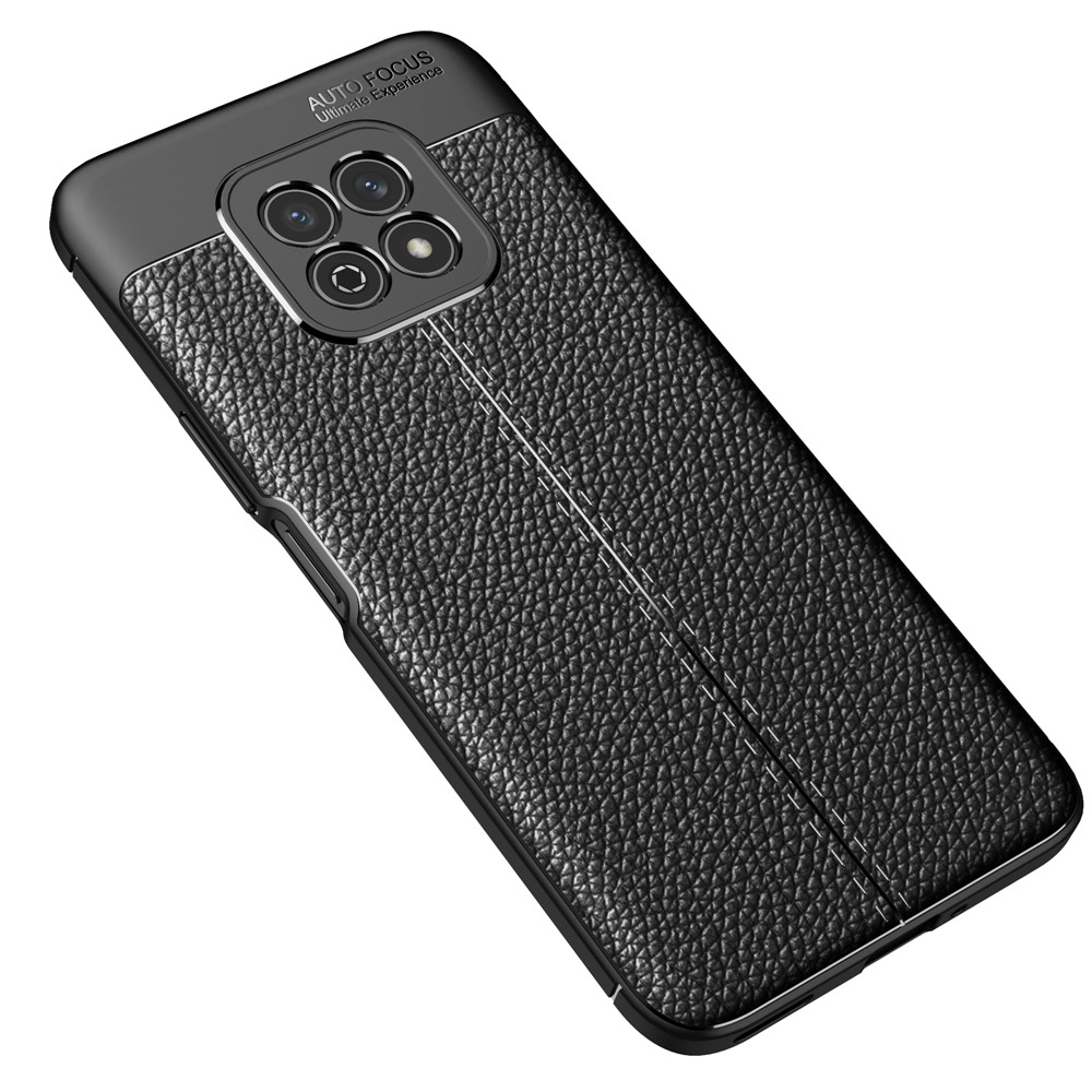 Litchi Texture Scratch-resistant Flexible TPU Case Phone Protective Cover for Honor Play5 Youth - Black-2