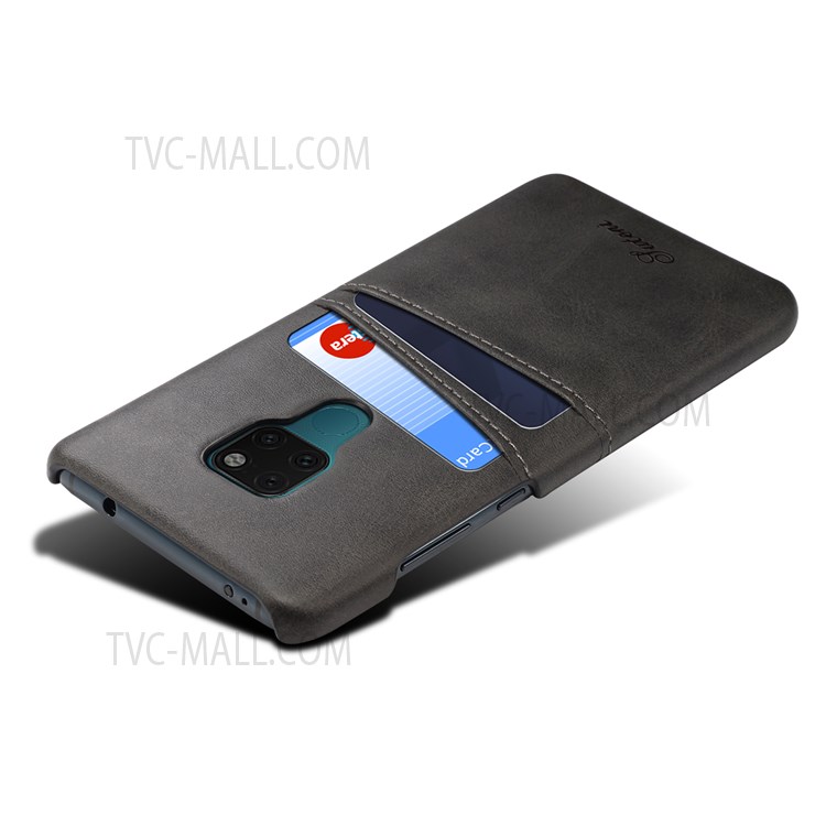 SUTENI PU Leather Coated PC Case Card Holders Design Anti-Impact Phone Protector for Huawei Mate 20 - Black-5