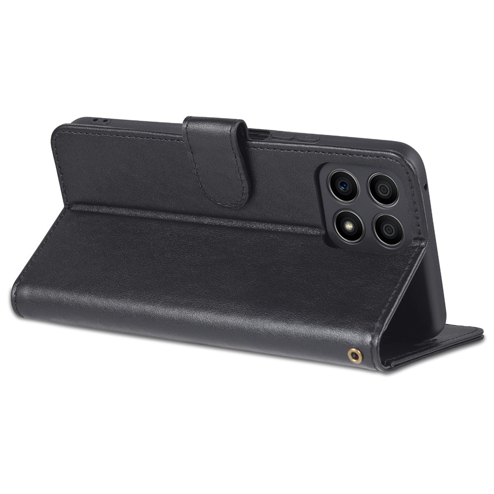 AZNS PU Leather + TPU All-inclusive Protection Phone Case with Stand Wallet for Honor X30i - Black-5