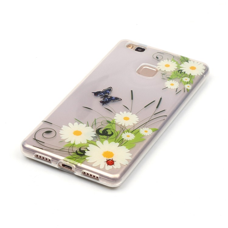 Clear IMD TPU Phone Cover for Huawei P9 Lite / G9 Lite - Butterfly and Daisy-3