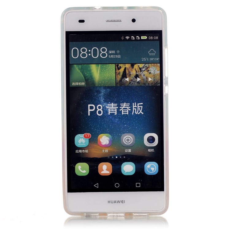 TPU Case IMD Clear Cover for Huawei Ascend P8 Lite - Dream Catcher and Butterfly-2