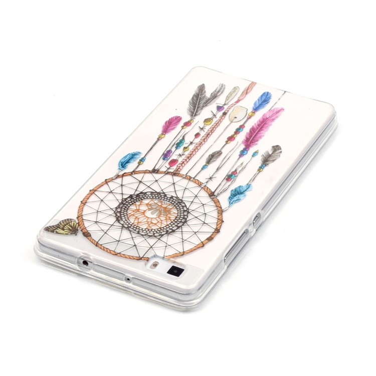 TPU Case IMD Clear Cover for Huawei Ascend P8 Lite - Dream Catcher and Butterfly-4