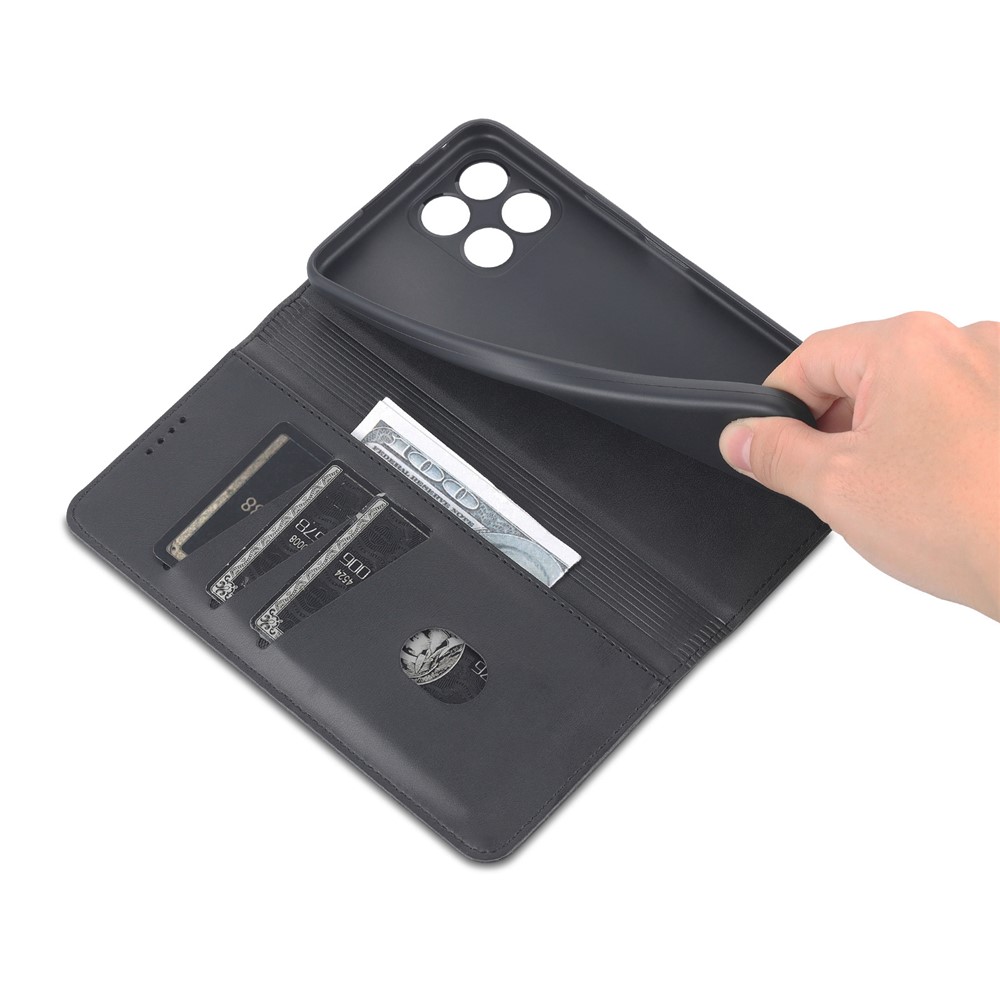 AZNS Magnetic Auto-absorbed Wallet Stand Design PU Leather Shockproof Phone Cover Case for Honor X30i - Black-8