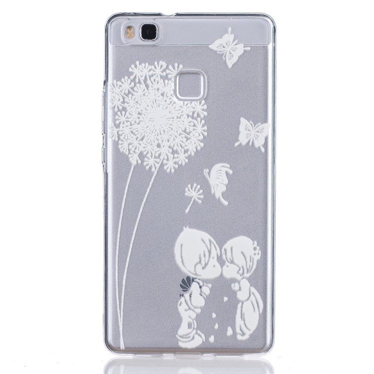 Embossed Thin TPU Phone Cover for Huawei P9 Lite / G9 Lite - White Dandelion and Sweet Lover-1