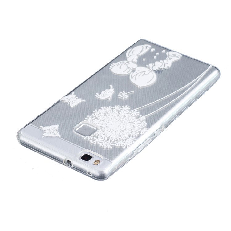 Embossed Thin TPU Phone Cover for Huawei P9 Lite / G9 Lite - White Dandelion and Sweet Lover-3
