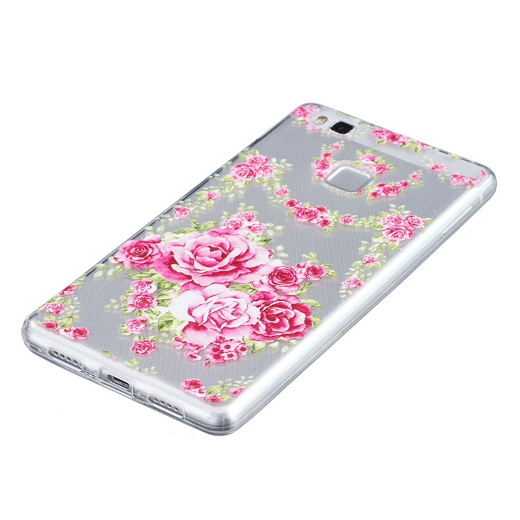 Embossed Thin TPU Protector Shell for Huawei P9 Lite / G9 Lite - Fresh Flower-2