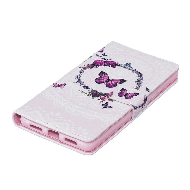 Embossed Leather Protector Case for Huawei P9 Lite/G9 Lite - Butterfly and Garland-5