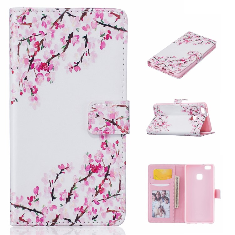 Embossment Stand Leather Wallet Case for Huawei P9 Lite/G9 Lite - Blooming Flower-1