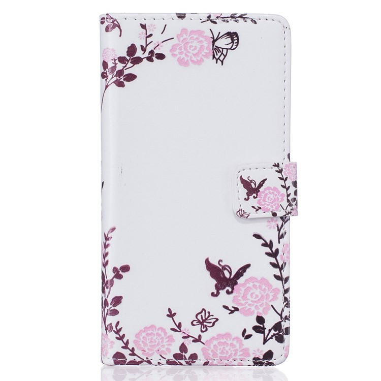 Embossed Leather Case with Stand for Huawei P9 Lite/G9 Lite - Flowers and Butterflies-2