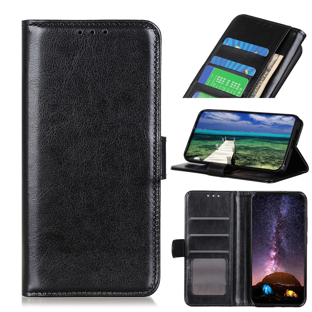 Crazy Horse Texture PU Leather + TPU Cover Stand Wallet Phone Case for Honor 60 - Black-8