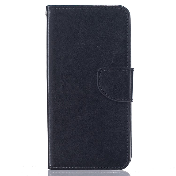 Flip Stand Leather Wallet Case for Huawei Honor 8 - Black-1