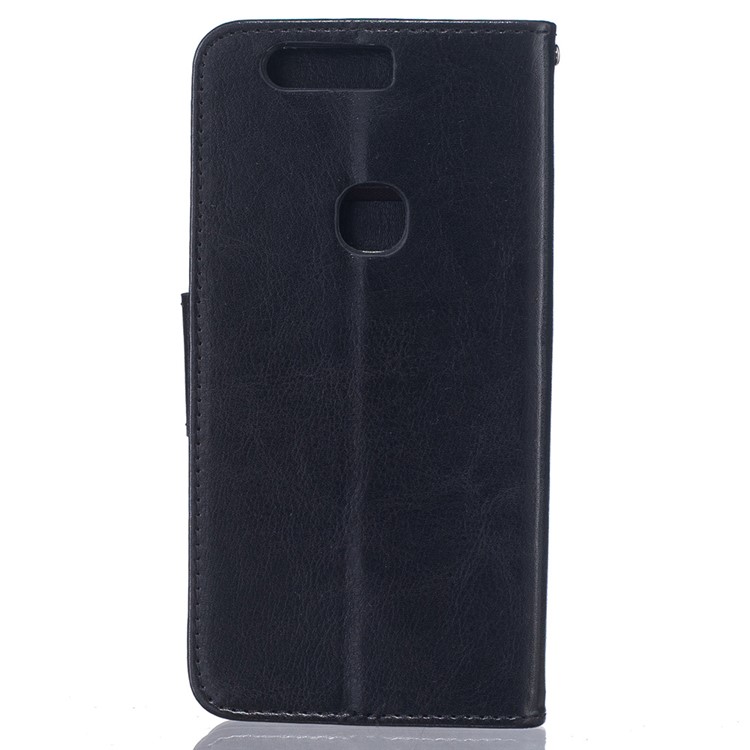 Flip Stand Leather Wallet Case for Huawei Honor 8 - Black-2