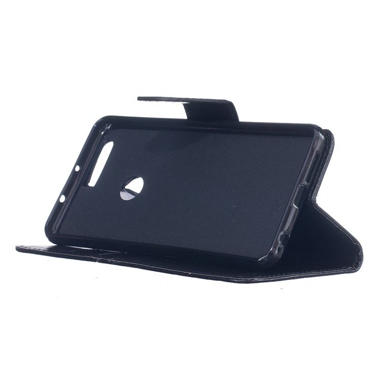 Flip Stand Leather Wallet Case for Huawei Honor 8 - Black-3