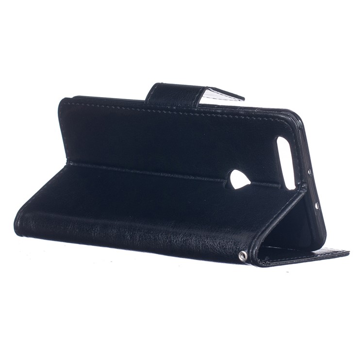Flip Stand Leather Wallet Case for Huawei Honor 8 - Black-4