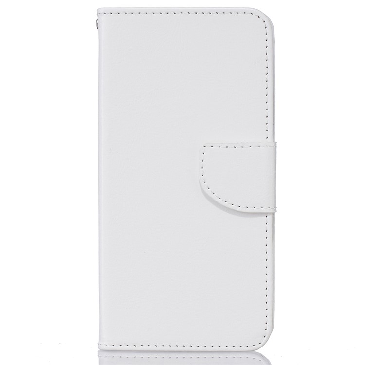 Flip Stand Leather Wallet Shell Cover for Huawei Honor 8 - White-1