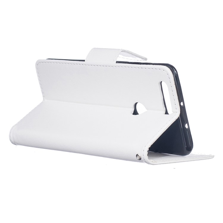 Flip Stand Leather Wallet Shell Cover for Huawei Honor 8 - White-4