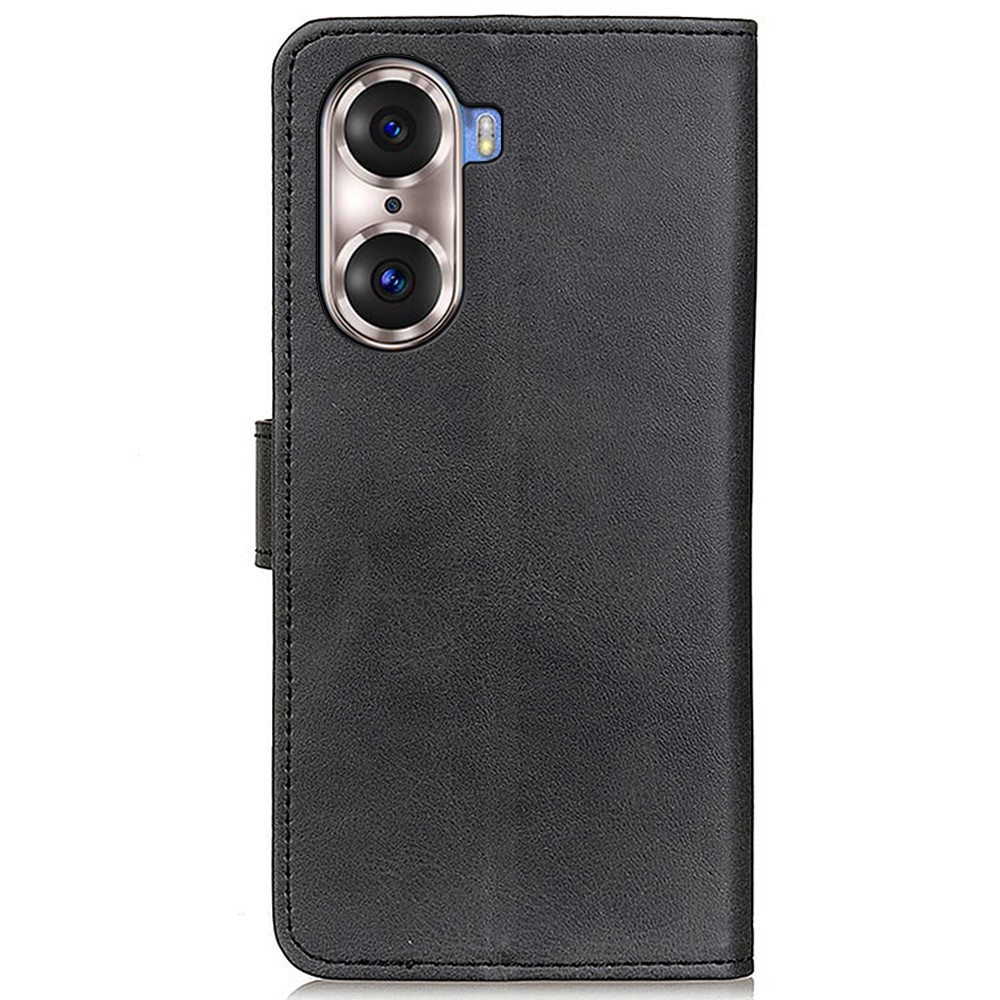 Well-Protected Magnetic Closure PU Leather + TPU Wallet Phone Case Anti-Fall Flip Phone Cover with Stand for Honor 60 Pro - Black-3