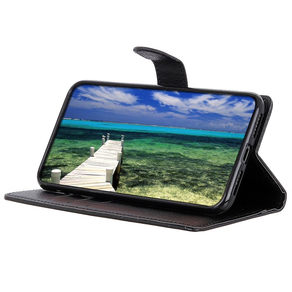 Mobile Phone Bag Case Litchi Texture Drop-proof TPU+PU Leather Phone Case Stand Phone Cover for Honor 60 - Black-4