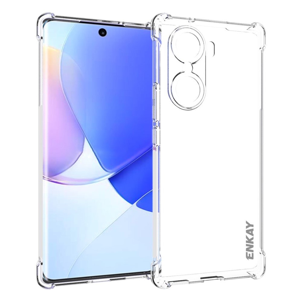 ENKAY Enhanced Four Corner Anti-slip Edge Crystal Clear Soft TPU Cover Phone Case for Honor 60-1