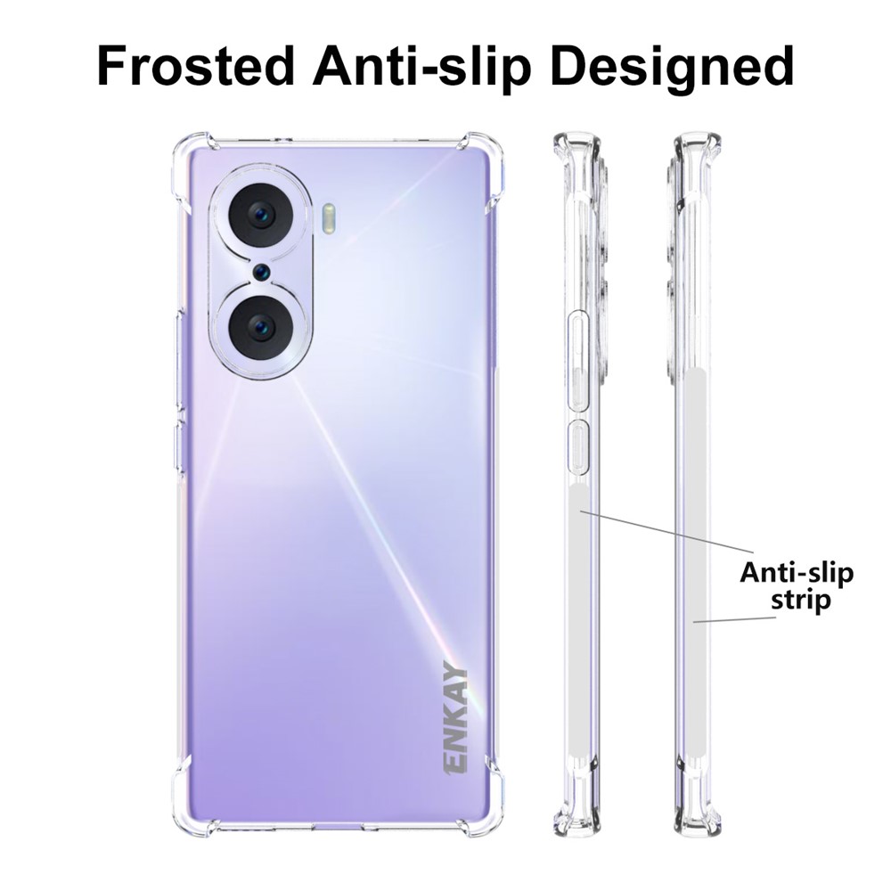 ENKAY Enhanced Four Corner Anti-slip Edge Crystal Clear Soft TPU Cover Phone Case for Honor 60-4