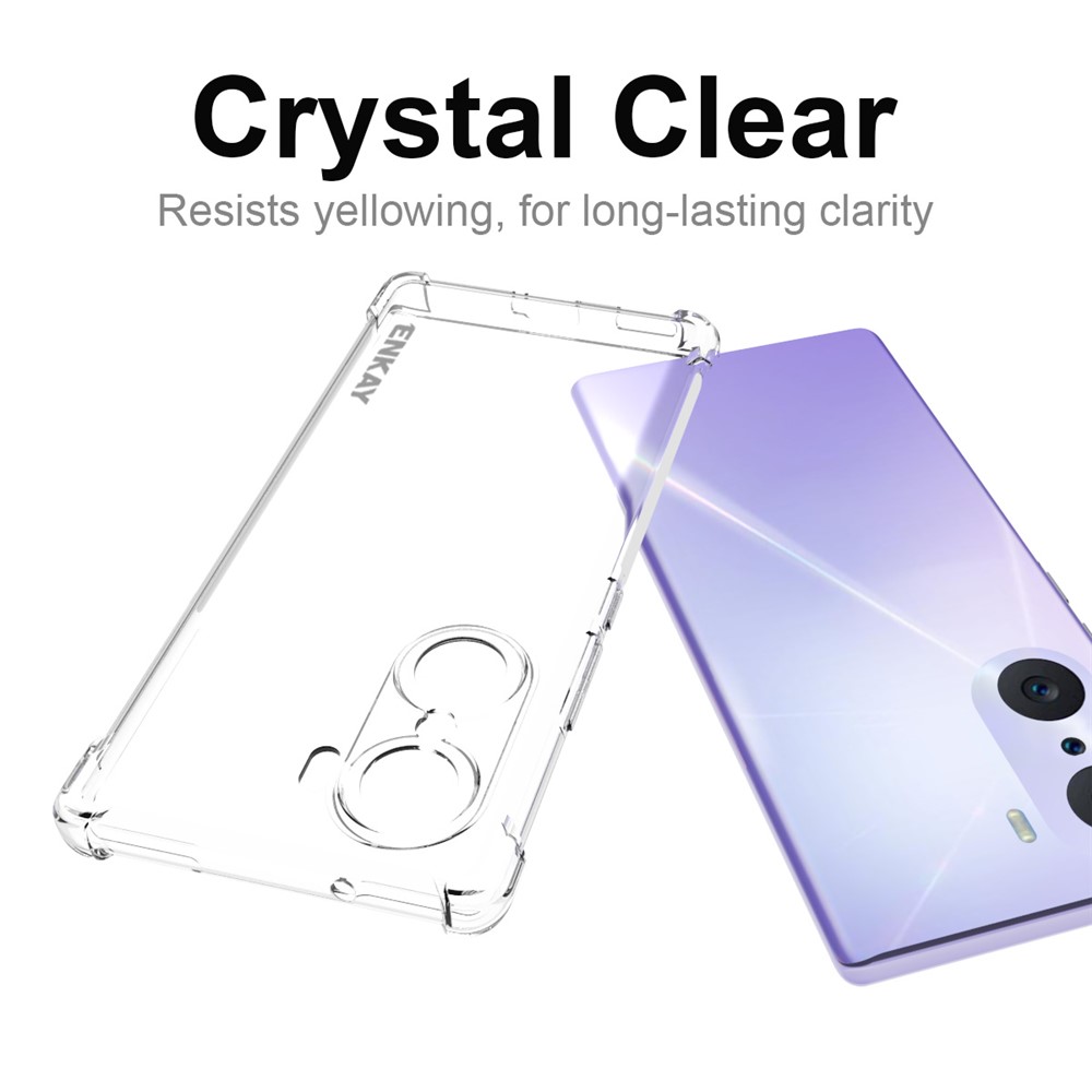 ENKAY Enhanced Four Corner Anti-slip Edge Crystal Clear Soft TPU Cover Phone Case for Honor 60-5