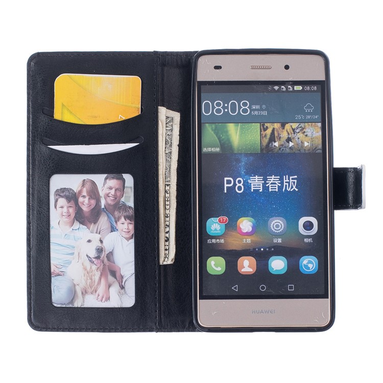 Embossed Folio Leather Wallet Stand Cover for Huawei Ascend P8 Lite - Life Feather Love-6