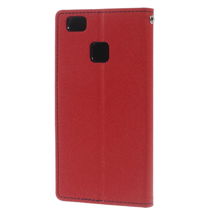 MERCURY GOOSPERY Fancy Diary Leather Cover for Huawei P9 Lite / G9 Lite - Red-2