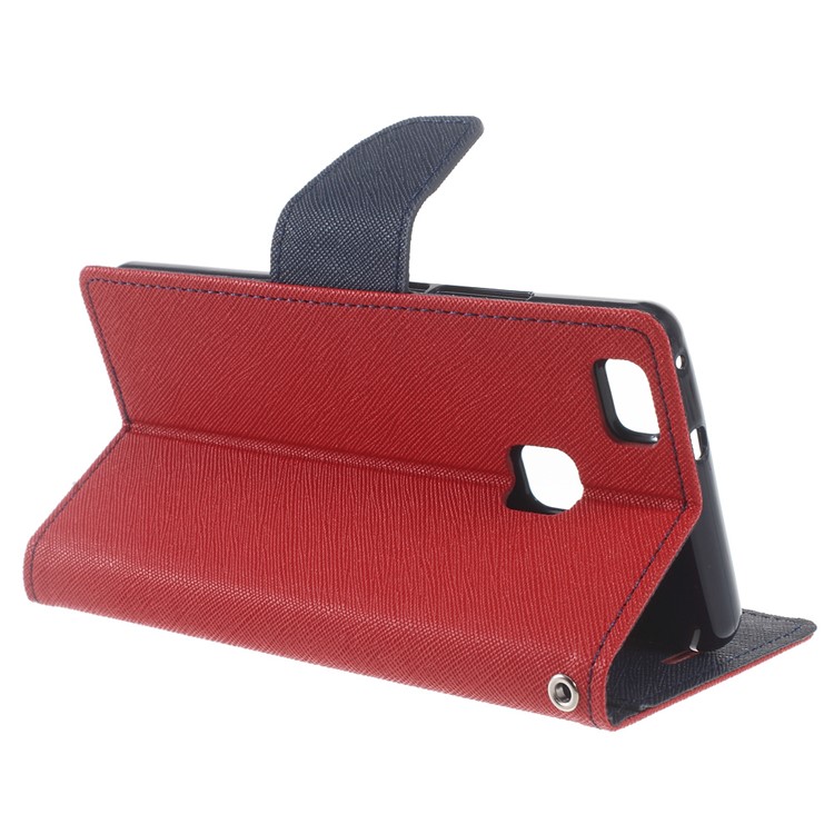 MERCURY GOOSPERY Fancy Diary Leather Cover for Huawei P9 Lite / G9 Lite - Red-3