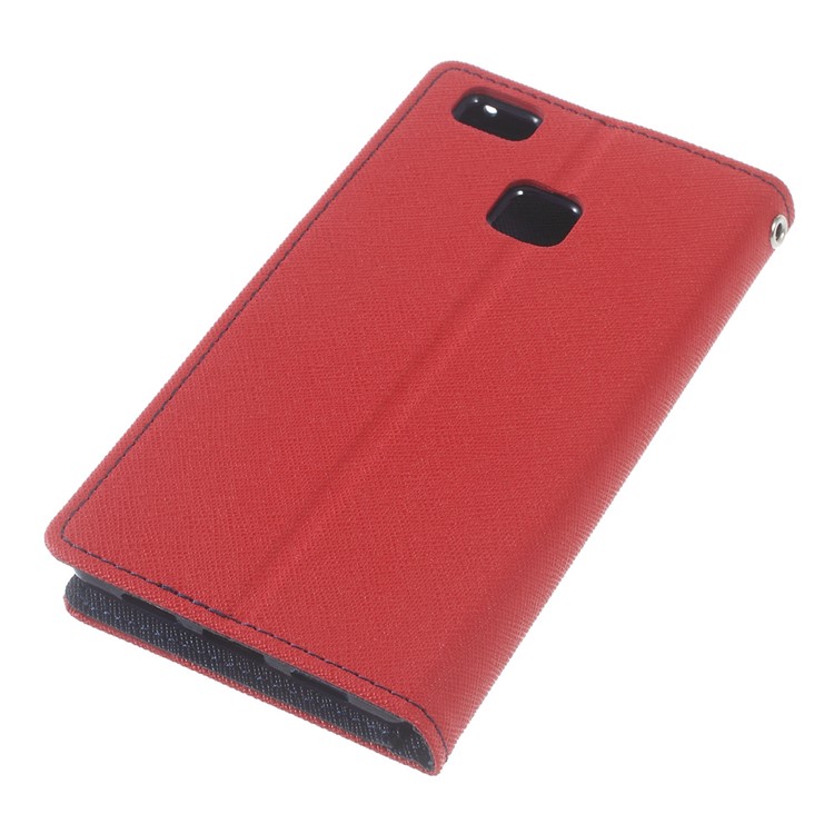 MERCURY GOOSPERY Fancy Diary Leather Cover for Huawei P9 Lite / G9 Lite - Red-5
