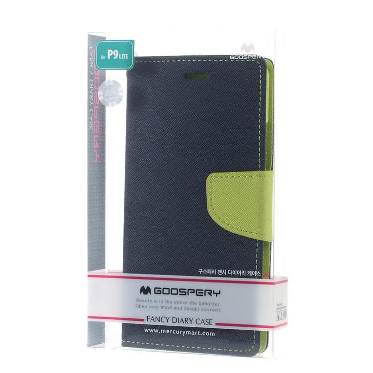 MERCURY GOOSPERY for Huawei P9 Lite / G9 Lite Fancy Diary Leather Shell - Dark Blue-8