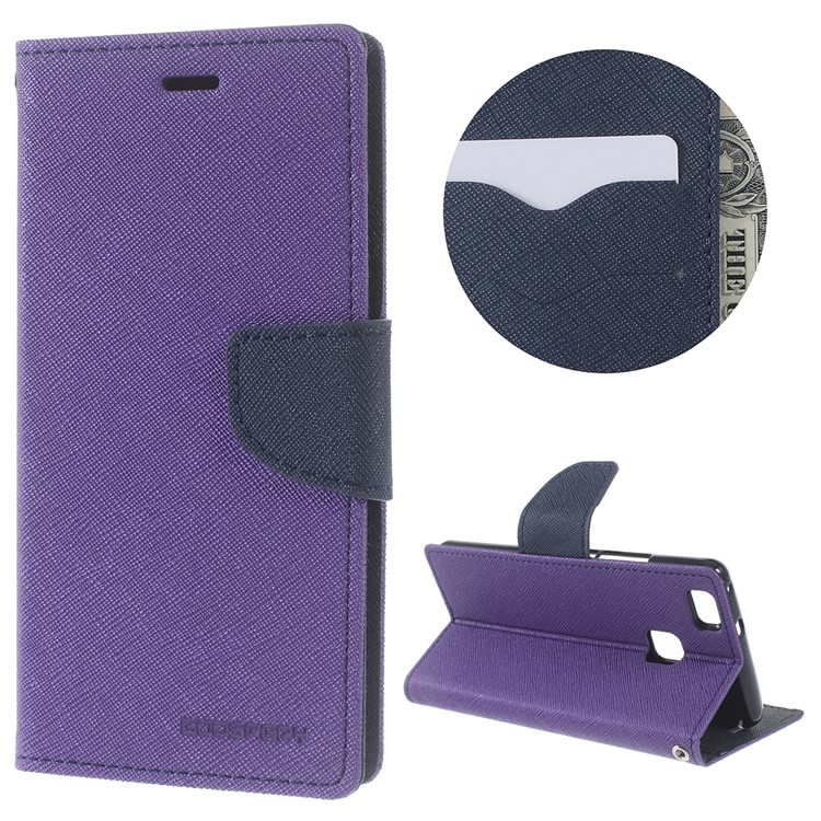 MERCURY GOOSPERY for Huawei P9 Lite / G9 Lite Fancy Diary Leather Case - Purple-1