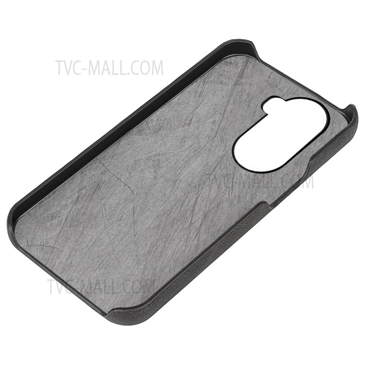 PU Leather Coated PC Case Incomplete Covering Drop-resistant Mobile Phone Shell for Honor 60 Pro - Black-3