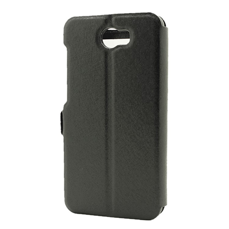 Silk Texture Dual Window Leather Case for Huawei Y5II / Y5 II - Black-3