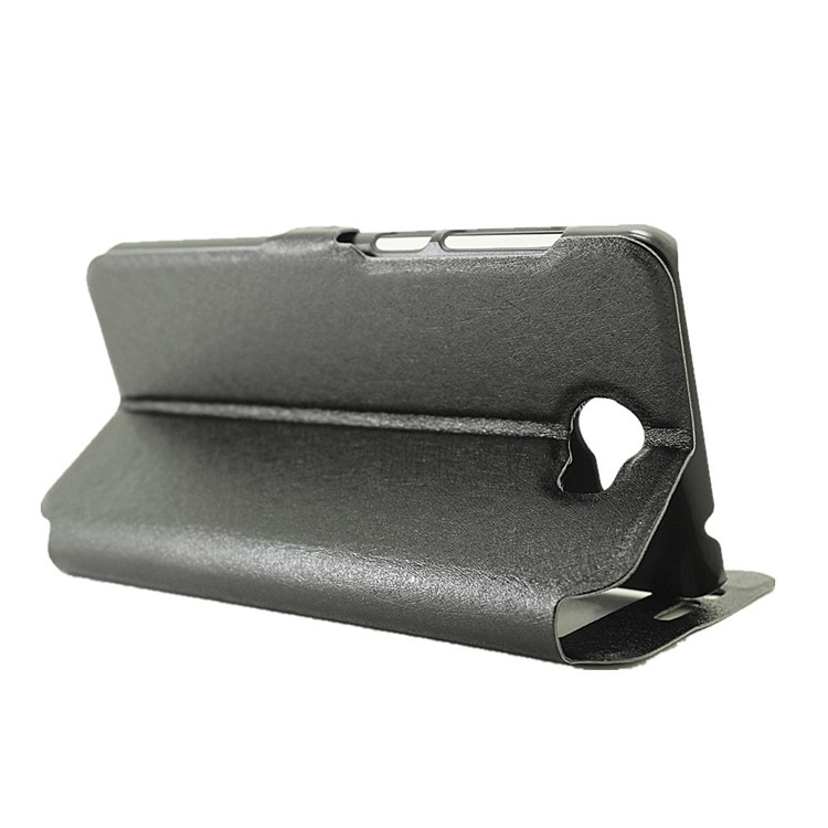Silk Texture Dual Window Leather Case for Huawei Y5II / Y5 II - Black-5