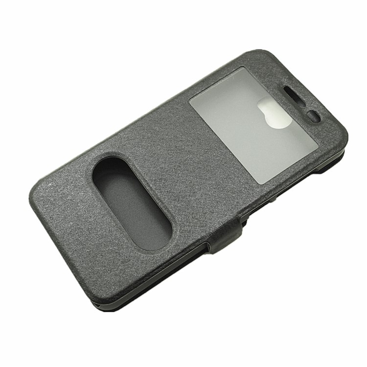 Silk Texture Dual Window Leather Case for Huawei Y5II / Y5 II - Black-6