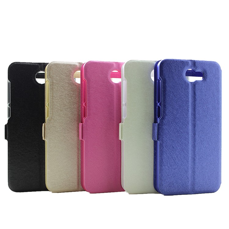 Silk Texture Dual Window Leather Shell for Huawei Y5II / Y5 II - Rose-10