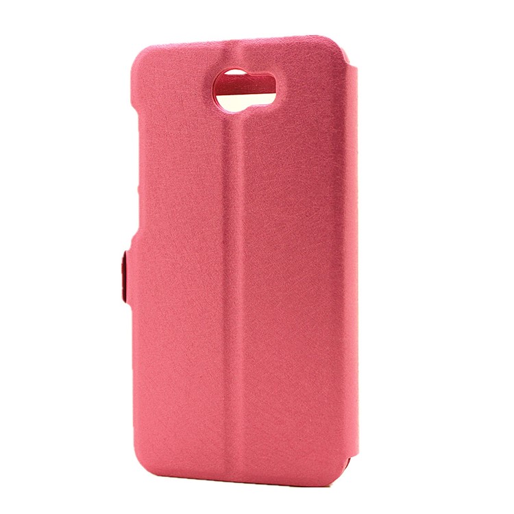 Silk Texture Dual Window Leather Shell for Huawei Y5II / Y5 II - Rose-3