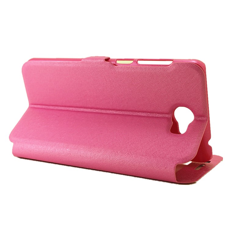 Silk Texture Dual Window Leather Shell for Huawei Y5II / Y5 II - Rose-5